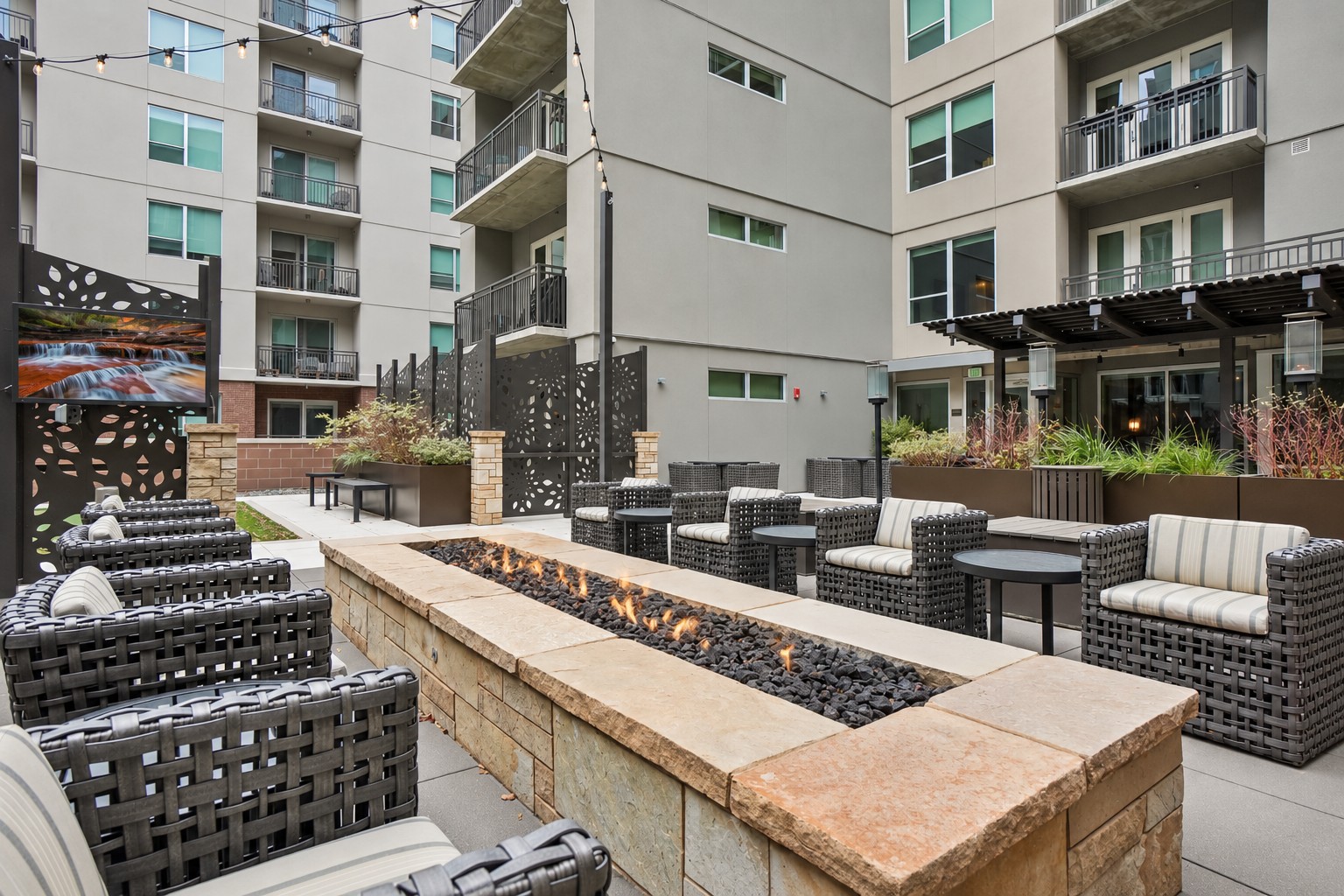 Outdoor Lounge with Fire Pit